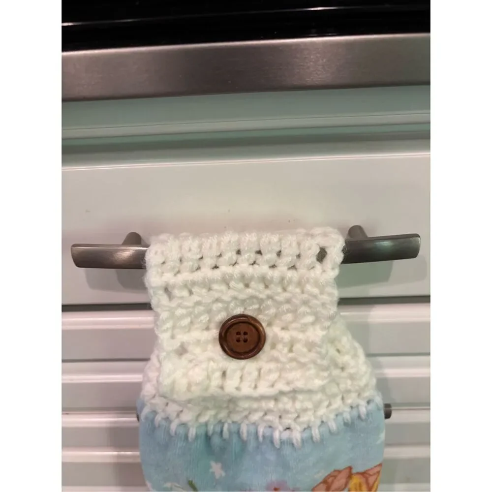 Crochet Top Kitchen Towel- Brown bunny